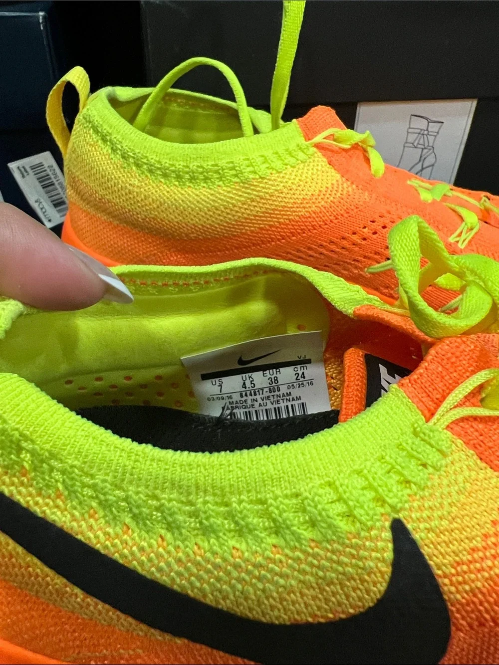 Nike woman’s Flyknit Training Shoes - Orange/Neon